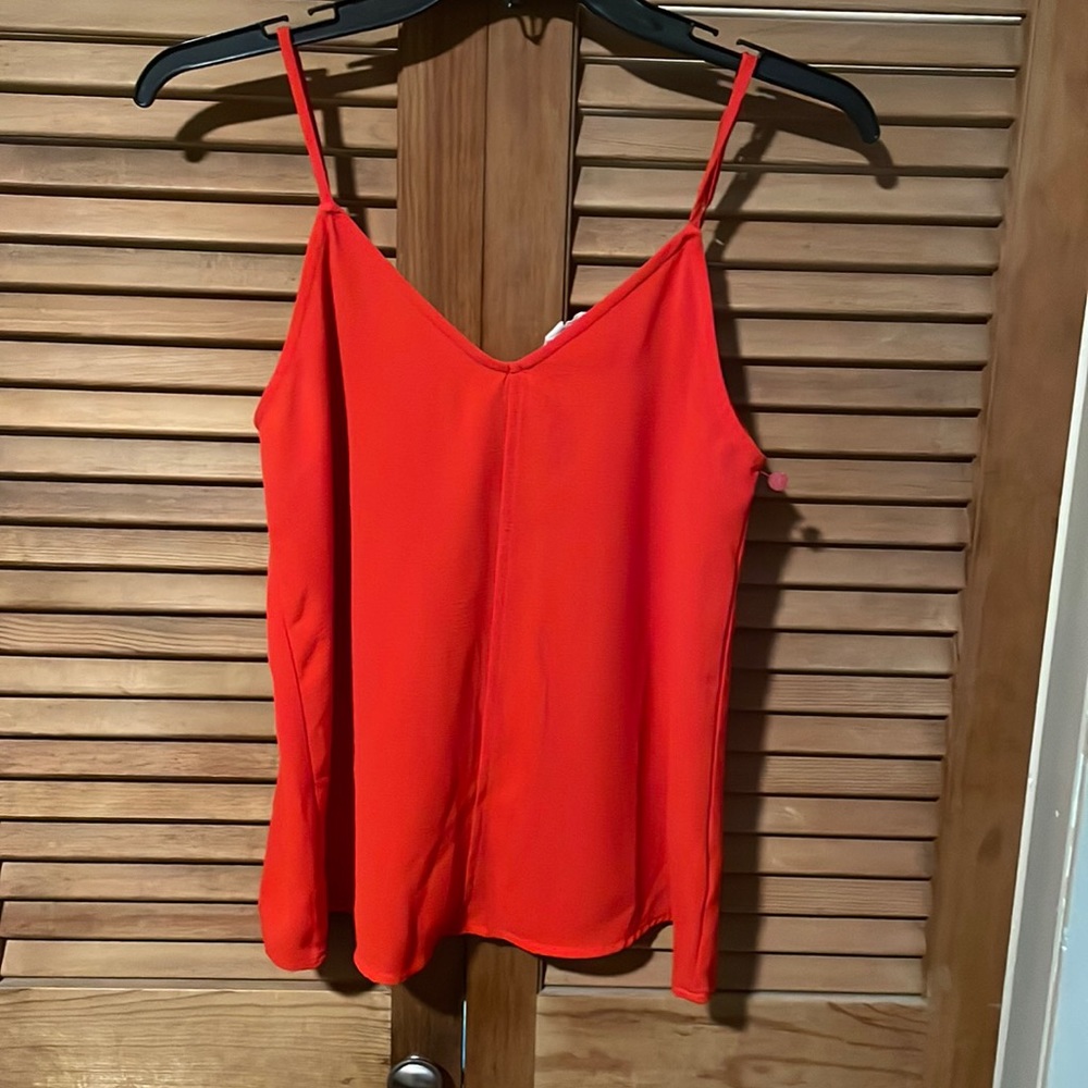 pink rose red tank top, size S